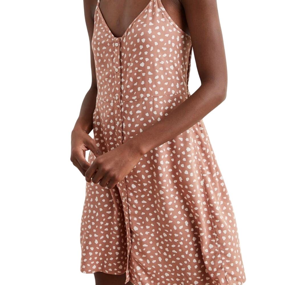 Aerie Tan and White Spotted Mini Dress